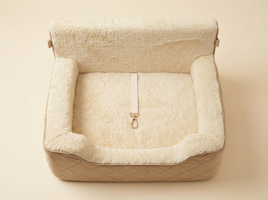 Koki Co-Pilot Seat — top view showing sherpa interior and safety tether